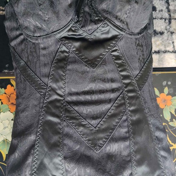 D&G Dolce Gabbana 90s y2k Brocade Satin Goth Bustier Corset Top Vintage - Picture 1 of 7